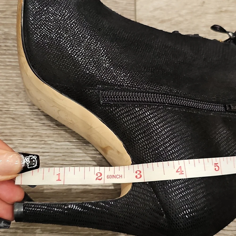 LANVIN Paris Black Shimmery Ankle Booties